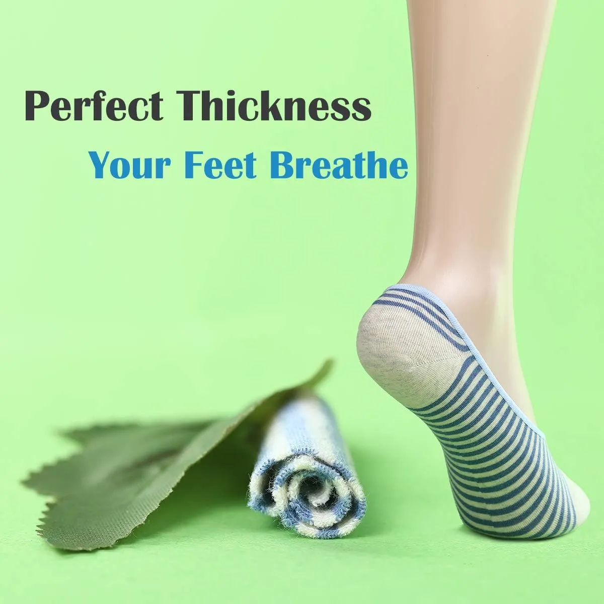 RYI 5-Pack No Show Socks for Women Size 6-9 Ankle Invisible Non-slip Athletic Socks