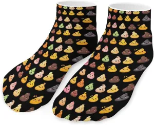 Shit Emoticons Printed Ankle Socks No Show Sock Low-Cut Athletic Socks for Men Women 1 Pair