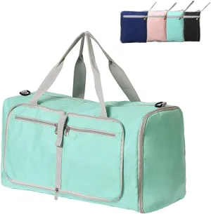 Small Sports Gym Bag for Women, Waterproof Weekender Travel Duffel Bag for Women & Men, Overnight Tote Carry On Bag with Shoes Compartment Green