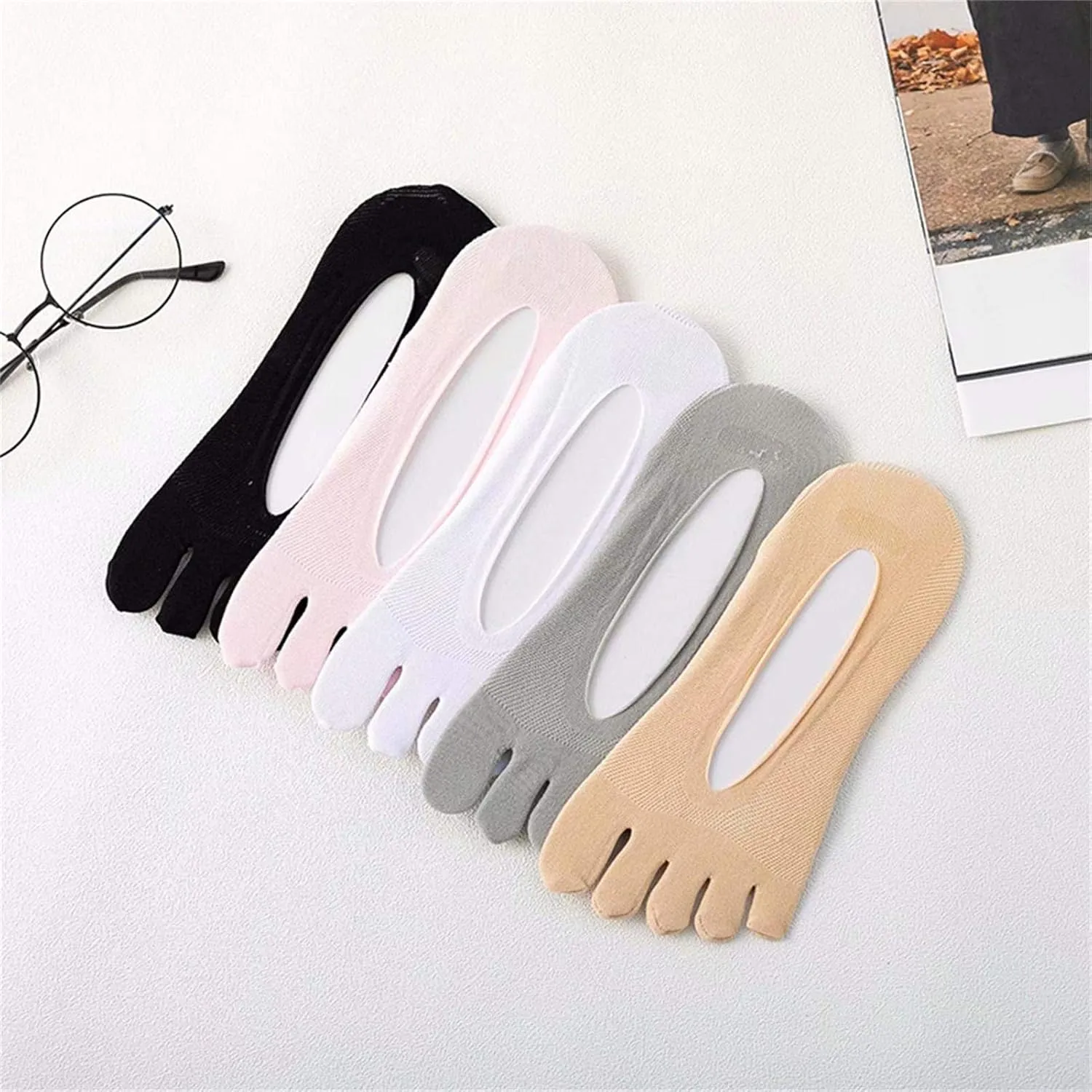 Sock Align Toe Socks for Women, Projoint Anti Bunions Health Sock, Orthopedic Compression No Show Five Finger Socks