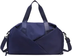Sports Bag Duffel Yoga Bag Gym Bag Shoes Compartment Dry & Wet Separation Waterproof Messenger Bag Handbag Fitness Bag for men & women (dark blue)