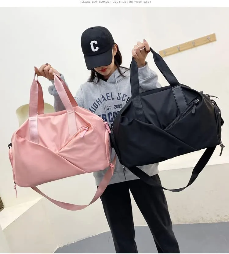 Sports Bag Duffel Yoga Bag Gym Bag Shoes Compartment Dry & Wet Separation Waterproof Messenger Bag Handbag Fitness Bag for men & women (dark blue)