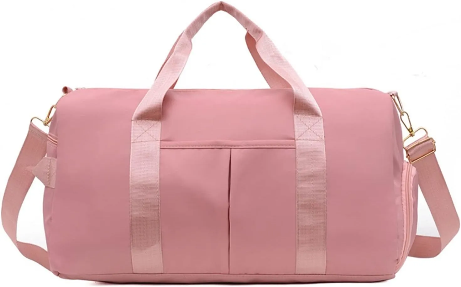 Sports Duffel Bags Sports Gym Bags Outdoor Waterproof Nylon Men Women Training Fitness Travel Handbag Yoga Mat Sport Bag with Shoes Compartment(Pink)