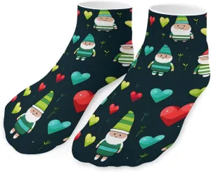 St. Patrick's Day Gnomes Printed Ankle Socks No Show Sock Low-Cut Athletic Socks for Men Women 1 Pair