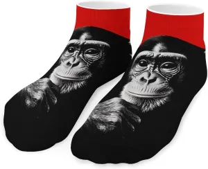 Thinking Chimp Monkey Printed Ankle Socks No Show Sock Low-Cut Athletic Socks for Men Women 1 Pair