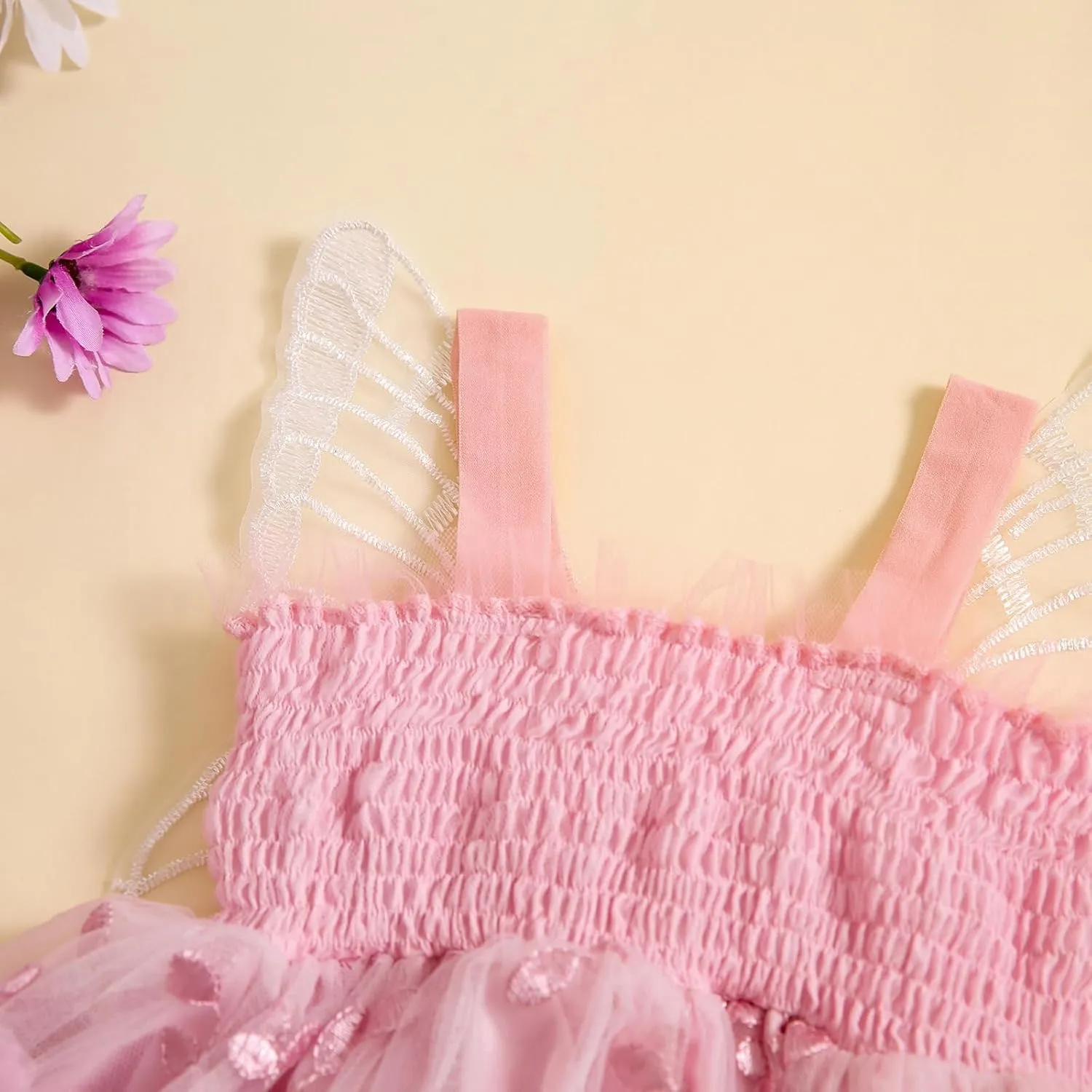 Toddler Baby Girl Butterfly Wings Dress Kids Girls Tulle Butterfly Wing Skirt Princess Sleeveless Birthday Tutu Party Dress