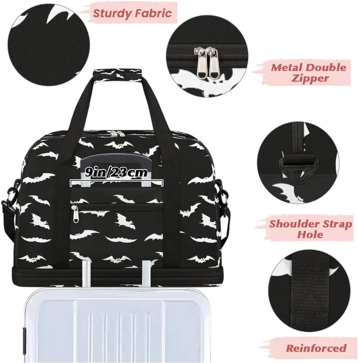 Travel Duffle Bags With Shoes Compartment for Women Men Lightweigh Sports Tote Gym Bag Foldable Canvas Weekender Overnight Carry On Luggage Handle Bag, Color5