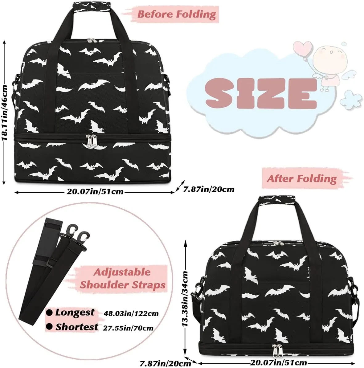 Travel Duffle Bags With Shoes Compartment for Women Men Lightweigh Sports Tote Gym Bag Foldable Canvas Weekender Overnight Carry On Luggage Handle Bag, Color5