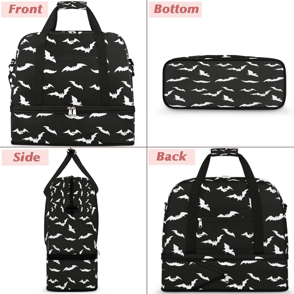 Travel Duffle Bags With Shoes Compartment for Women Men Lightweigh Sports Tote Gym Bag Foldable Canvas Weekender Overnight Carry On Luggage Handle Bag, Color5