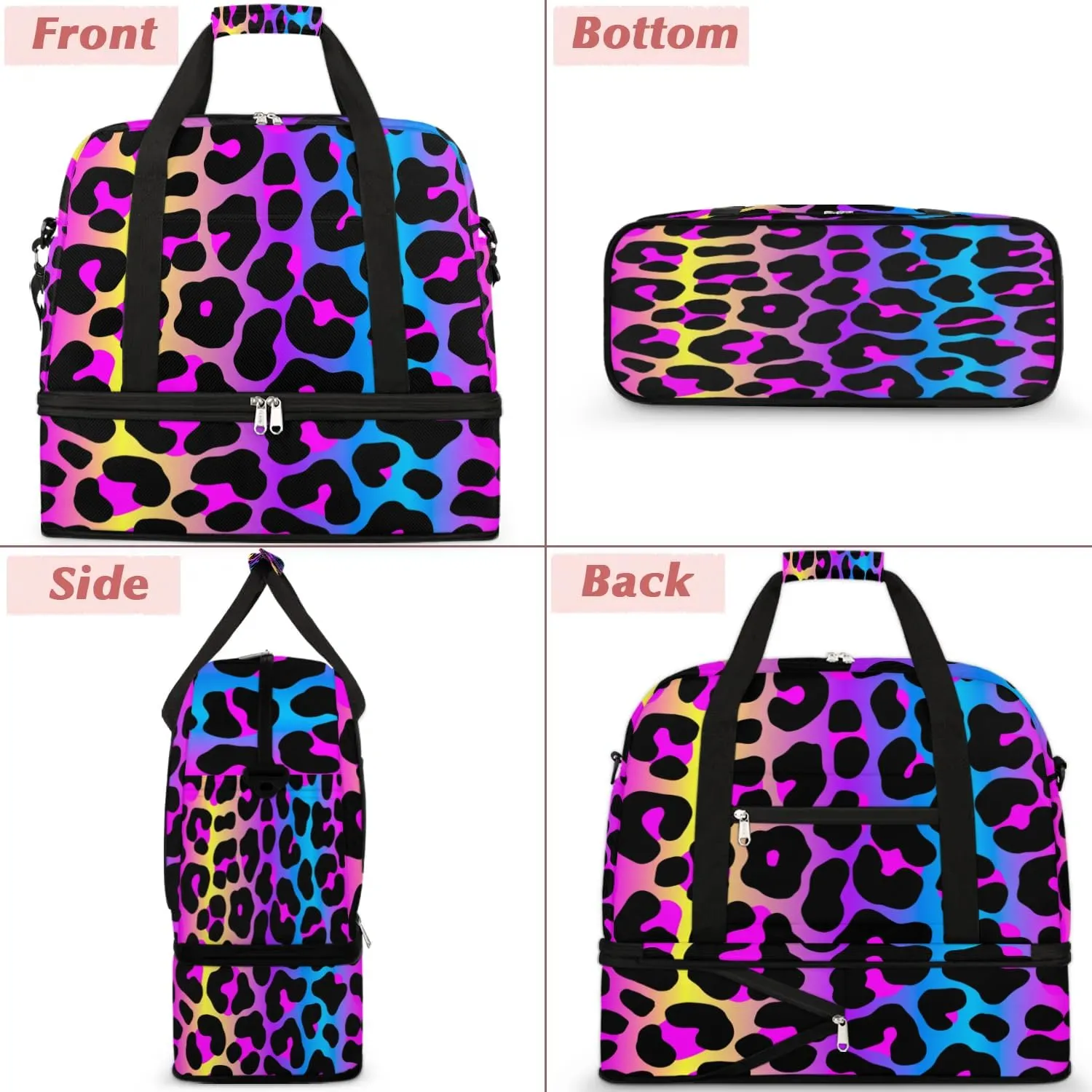 Travel Duffle Bags With Shoes Compartment for Women Men Lightweigh Sports Tote Gym Bag Foldable Canvas Weekender Overnight Carry On Luggage Handle Bag, Color7