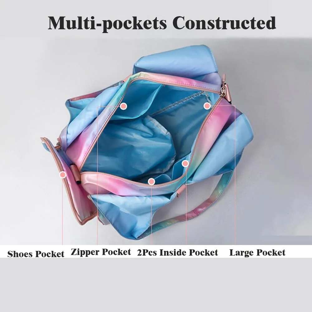 Travel Yoga Gym Bag for Women Waterproof Duffel Bag Carry On Workout Sport Bag Adjustable Yoga Mat Holder (Green)