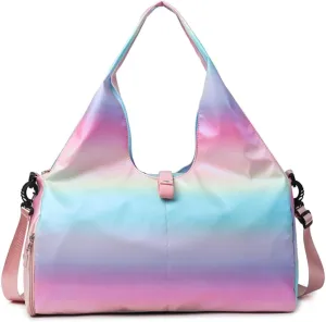 Travel Yoga Gym Bag for Women Waterproof Duffel Bag Carry On Workout Sport Bag Adjustable Yoga Mat Holder (Pink)