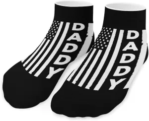 U.S. Daddy Flag Printed Ankle Socks No Show Sock Low-Cut Athletic Socks for Men Women 1 Pair