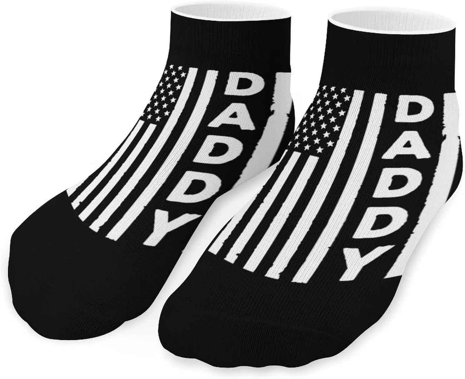 U.S. Daddy Flag Printed Ankle Socks No Show Sock Low-Cut Athletic Socks for Men Women 1 Pair