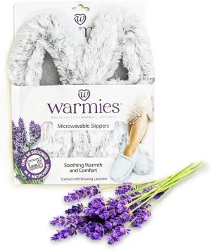warmies Microwaveable House Slippers for Women - Plush, Soft & Fuzzy Indoor Slippers with Backs & Non-Slip Memory Foam Soles - Cozy Warm Ladies Slipper