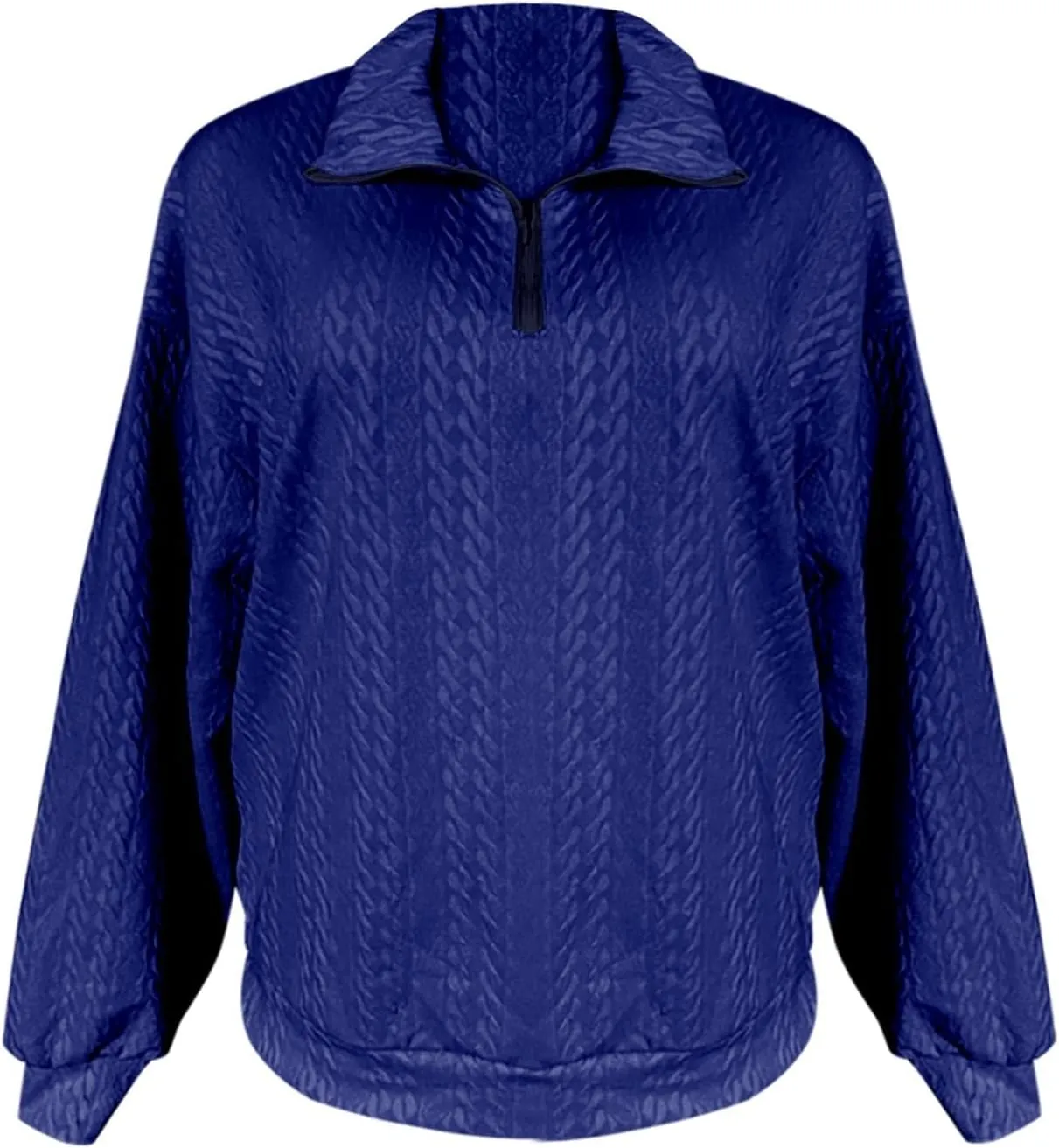 Womens Half Zip Polo Sweatshirt 2024 Fall Fashion Loose Oversized Pullover Tops Casual Solid Color Long Sleeve Shirts