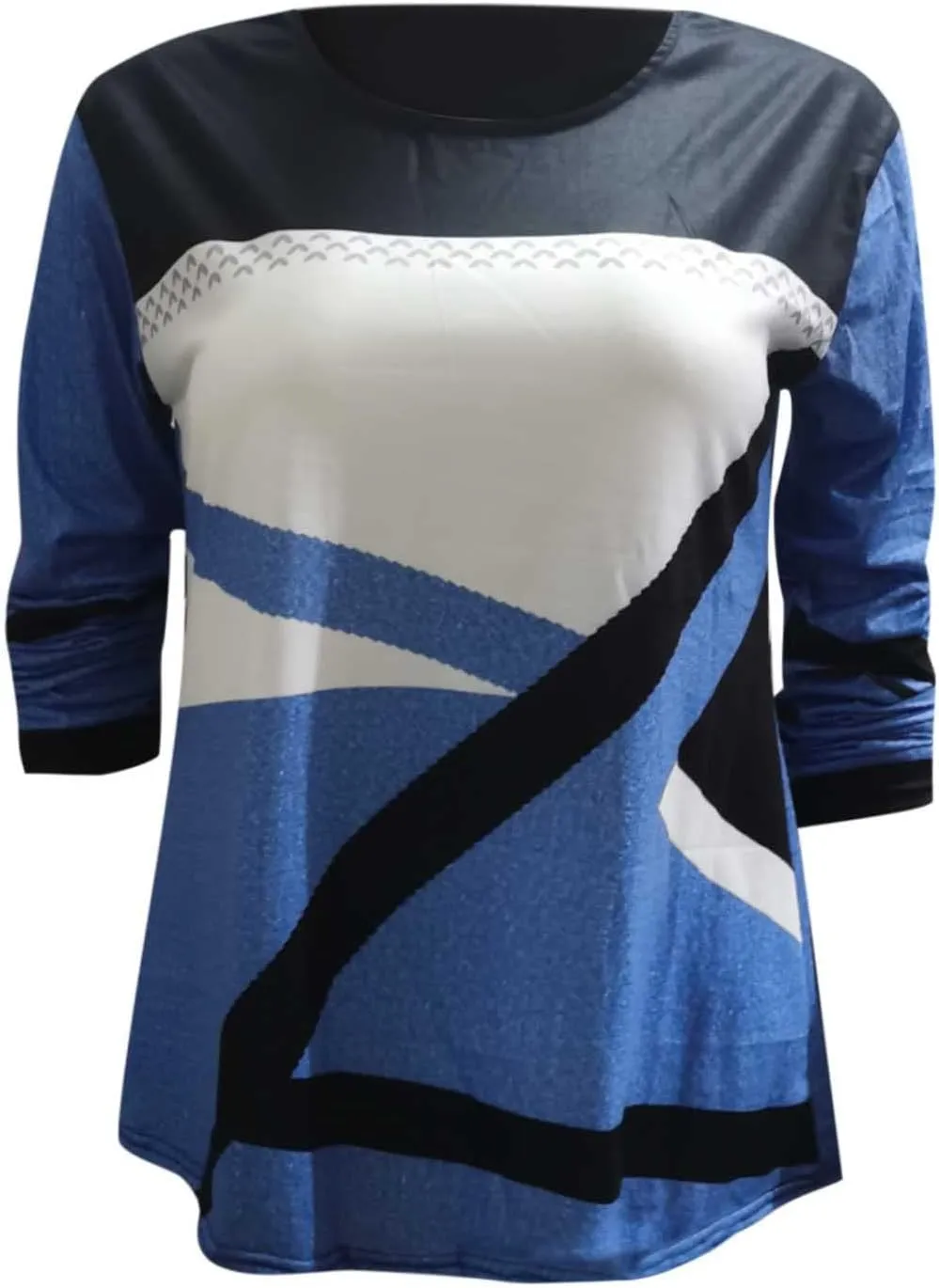 Womens Long Sleeve Color Block Print Sweatshirt Trendy Vacation Going Out Athletic Pullovers Hip Hop Y2K Casual Tops