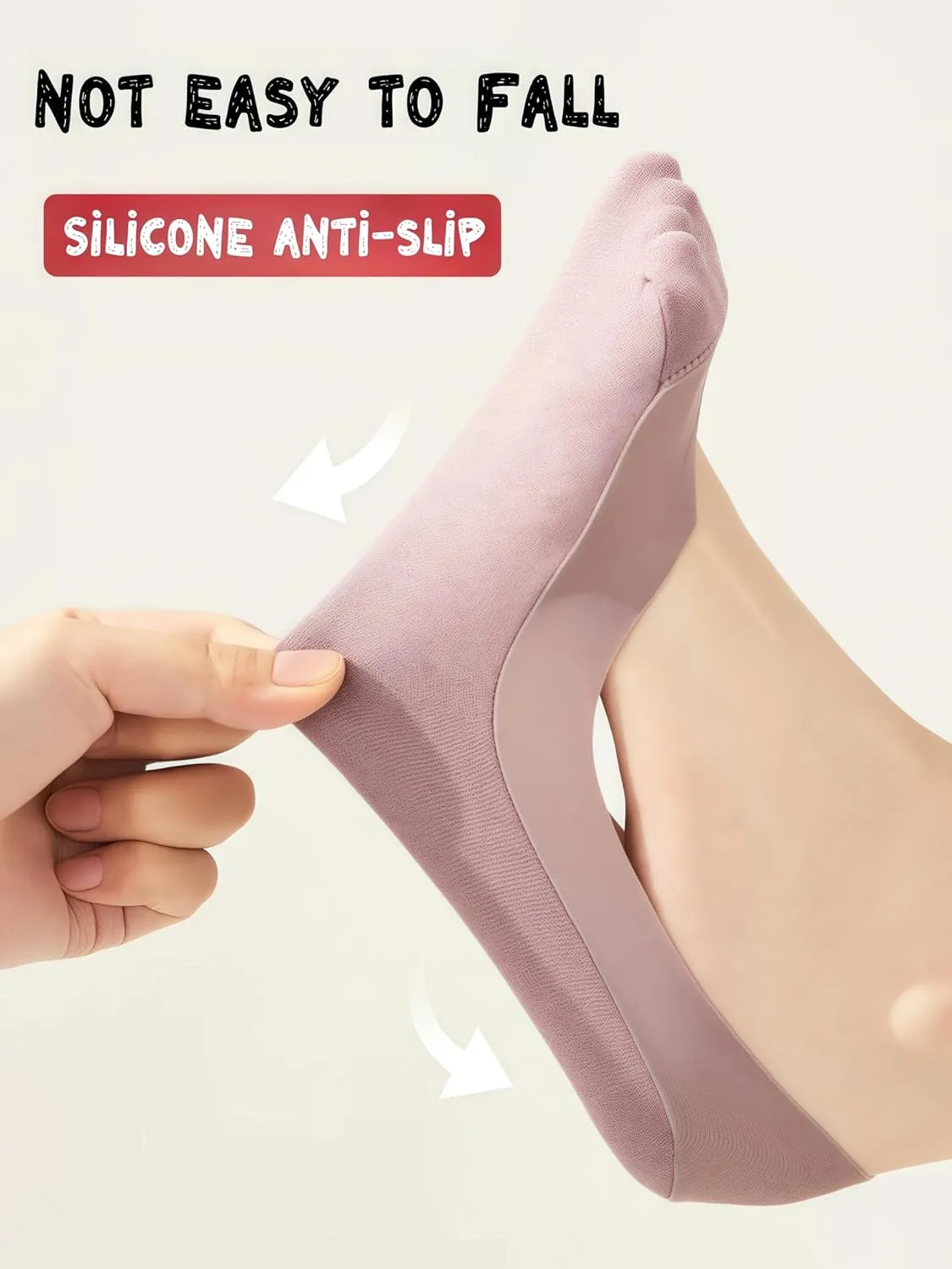 Women's No Show Socks 7 Pairs Reinforced Sock Tip Low Cut Liner Socks, Non Slip, Invisible for Flats, Dress Shoes High Heels
