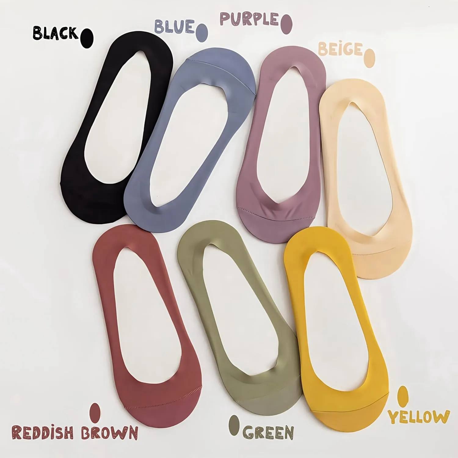 Women's No Show Socks 7 Pairs Reinforced Sock Tip Low Cut Liner Socks, Non Slip, Invisible for Flats, Dress Shoes High Heels