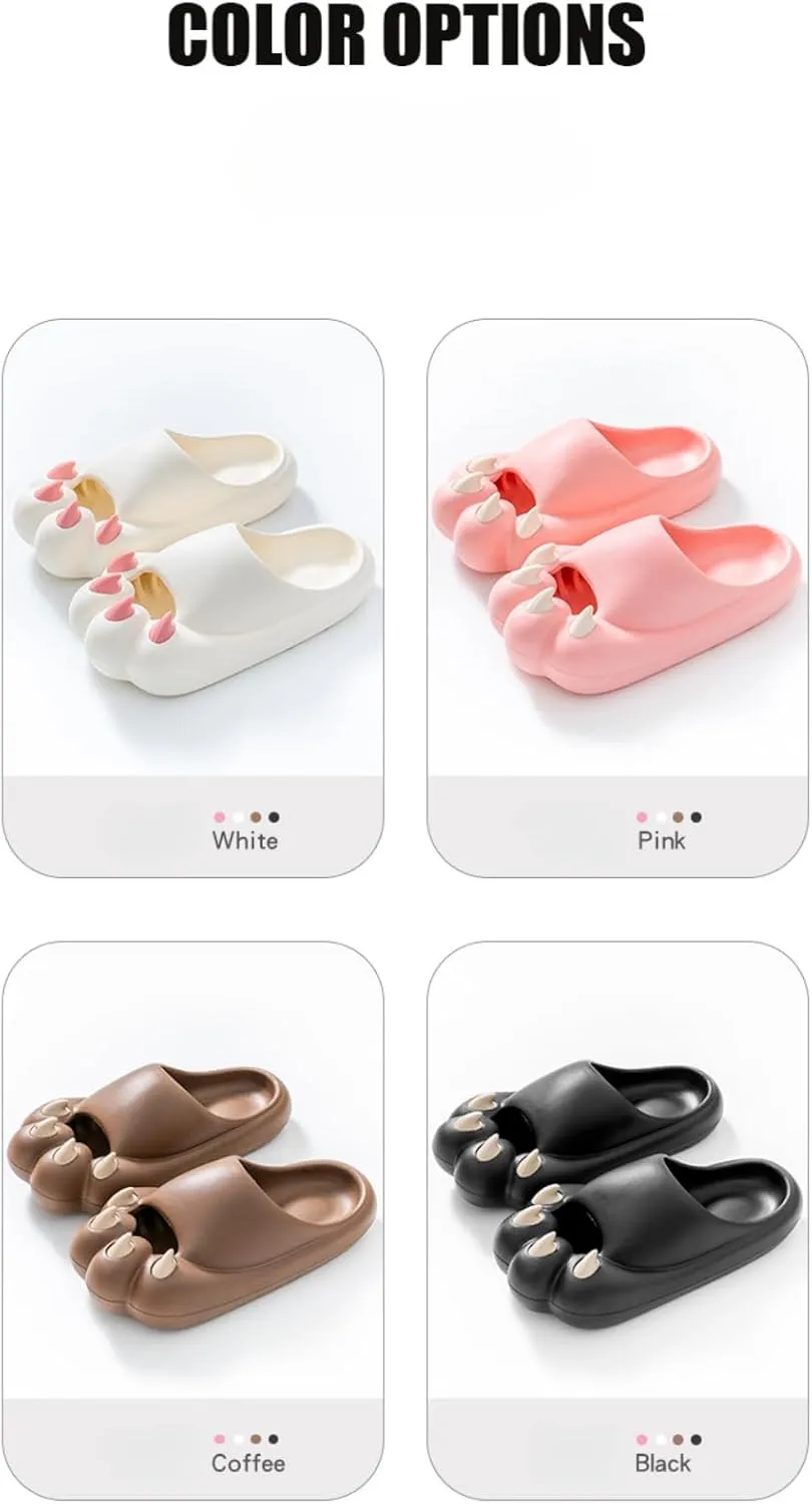 Women's Slippers Cute Simulated Cat Kitten Animal Claw Monster Girl's Thick Soles Indoor Outdoor Slippers