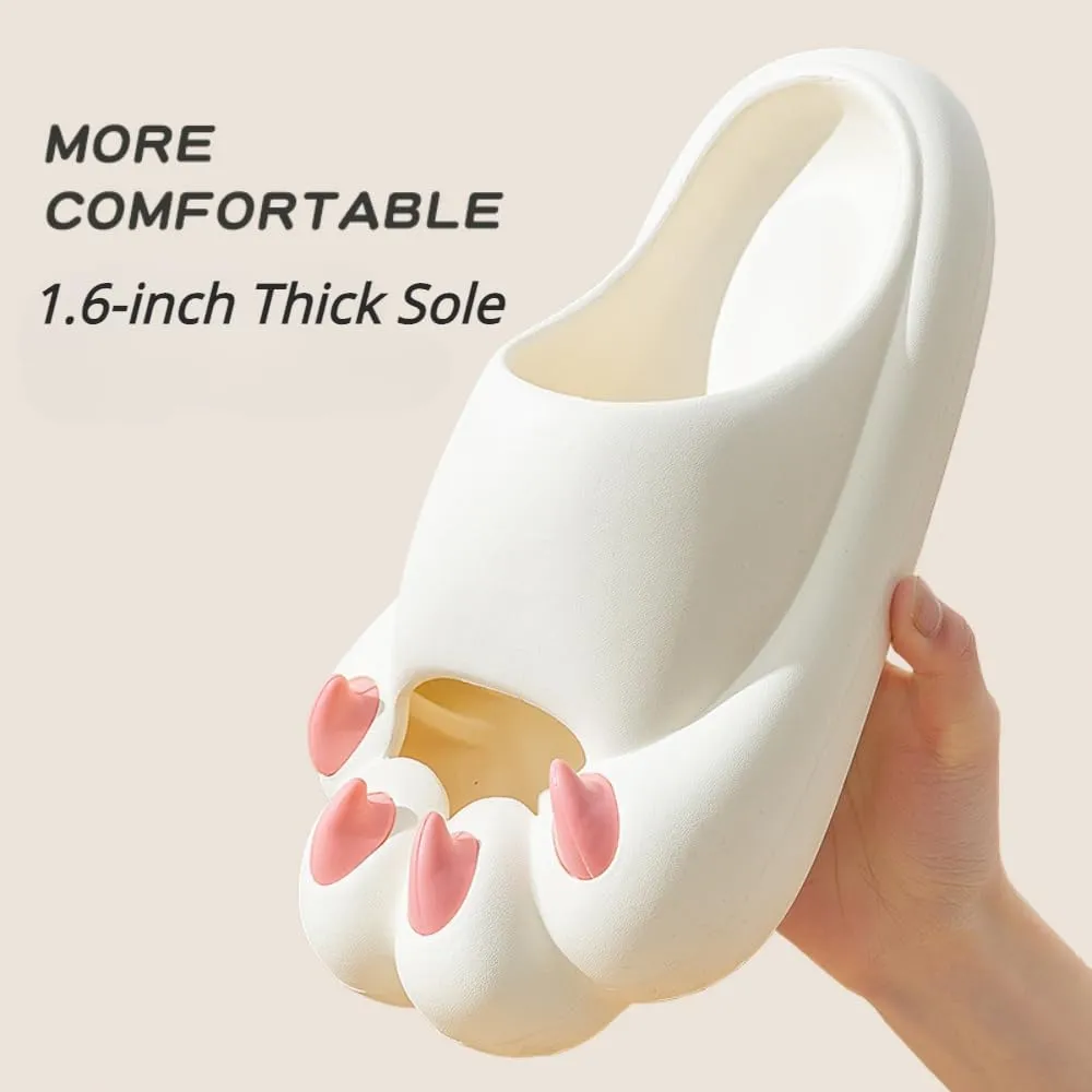 Women's Slippers Cute Simulated Cat Kitten Animal Claw Monster Girl's Thick Soles Indoor Outdoor Slippers