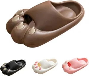 Women's Slippers Cute Simulated Cat Kitten Animal Claw Monster Girl's Thick Soles Indoor Outdoor Slippers
