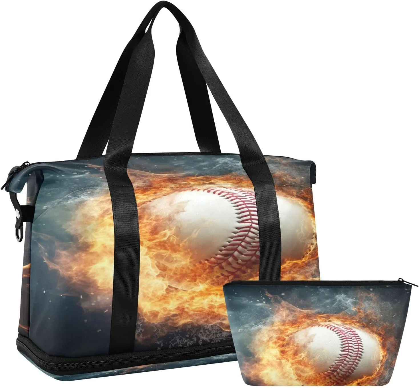 xigua Gym Bag Baseball Travel Duffel Bag - Sports Gym Bag with Dry Wet Pocket Cosmetic bag & Shoes Compartment for Women and Men