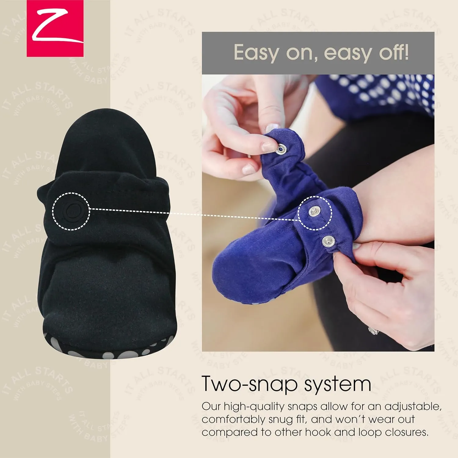 Zutano Unisex Organic Cotton Baby Booties With Gripper Soles